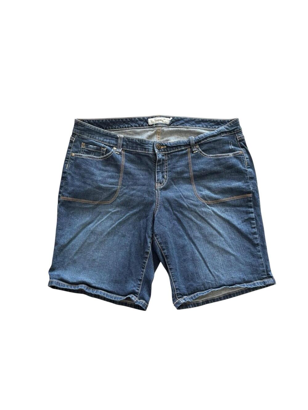 Torrid Denim Shorts Size 20 Blue Stretch Mid Rise Jean Shorts Plus